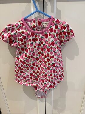 Hatley 18-24m Strawberry Print Baby Romper - Pink & Red